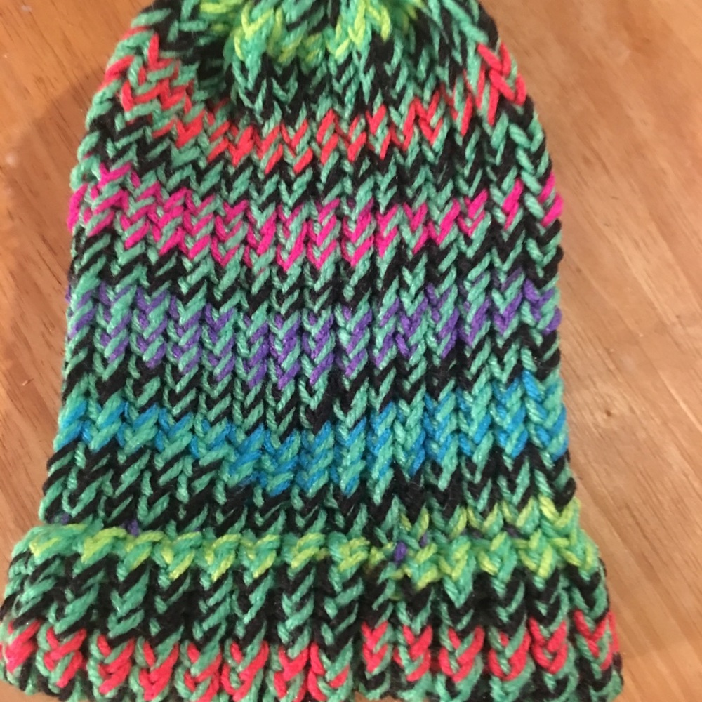 Rainbow knit hat